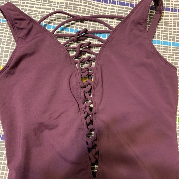 One Piece Low Back Strappy Swimsuit - - Picture 2 of 12